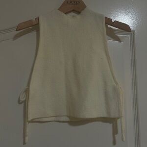 Cream Sleeveless Knit Top